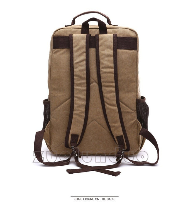 Vintage Style Canvas Travel Laptop Backpack