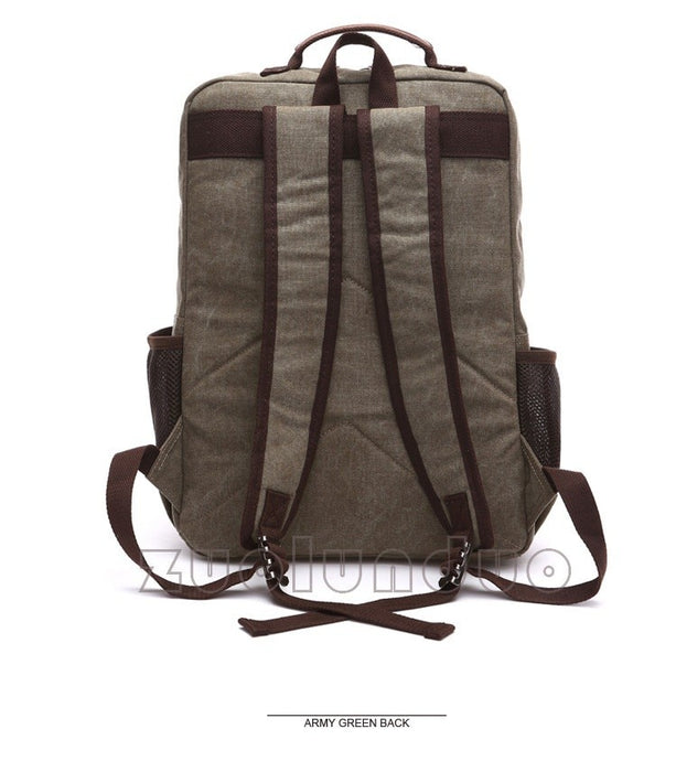 Vintage Style Canvas Travel Laptop Backpack