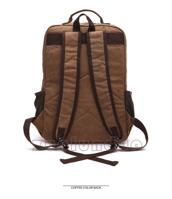 Vintage Style Canvas Travel Laptop Backpack