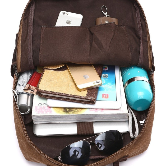 Vintage Style Canvas Travel Laptop Backpack