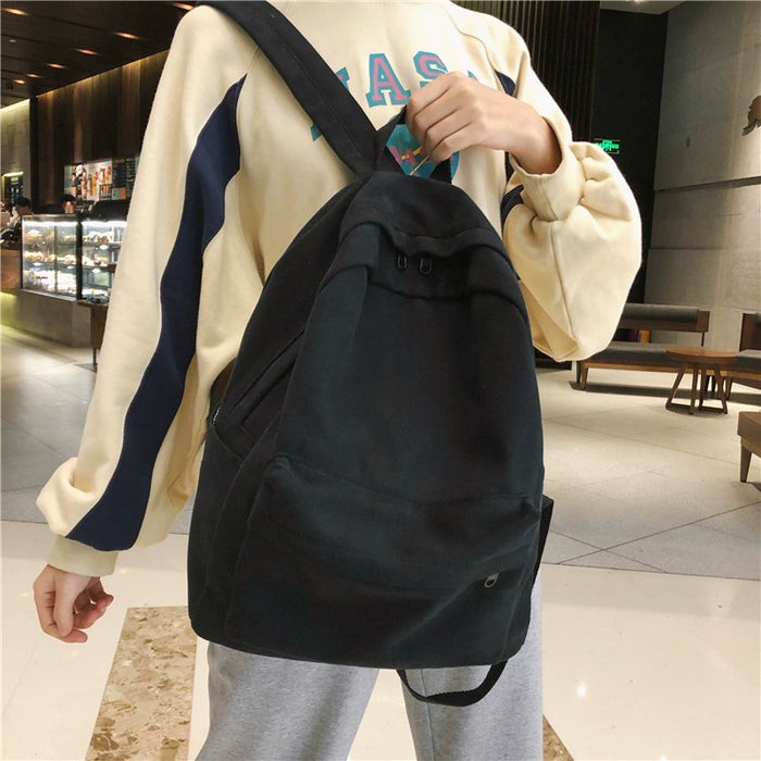 Simple Basic Canvas School Backpack