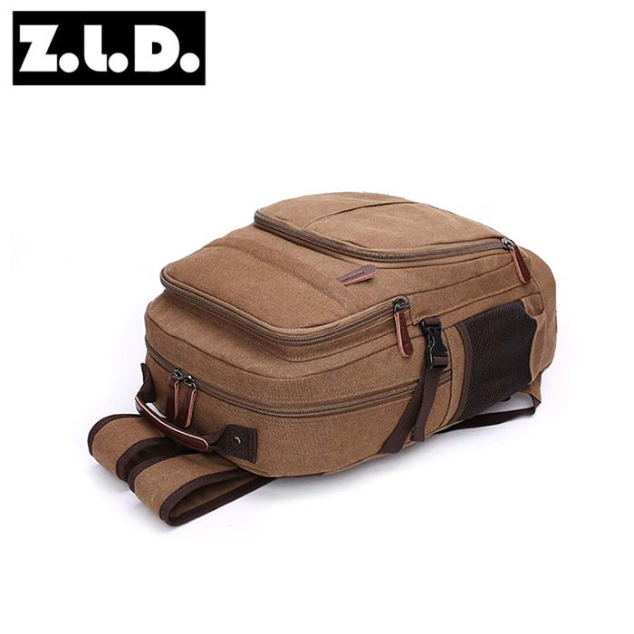 Vintage Style Canvas Laptop Backpack For Travel & Hiking