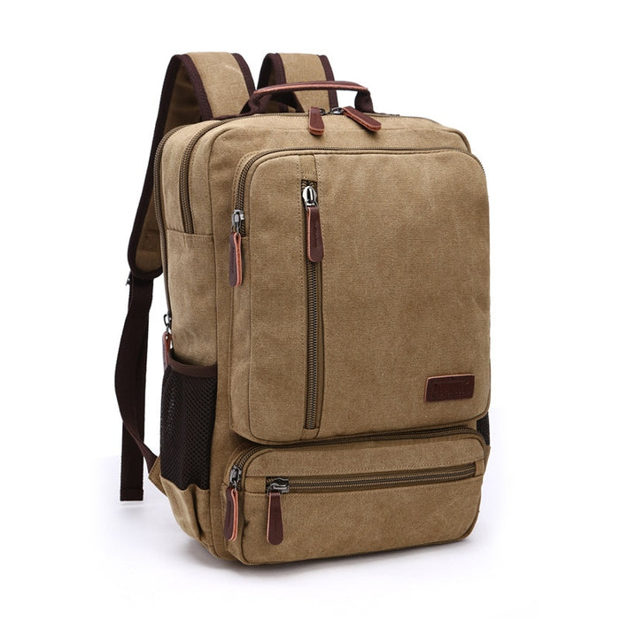 Vintage Canvas Backpack Men Laptop Travel Bag