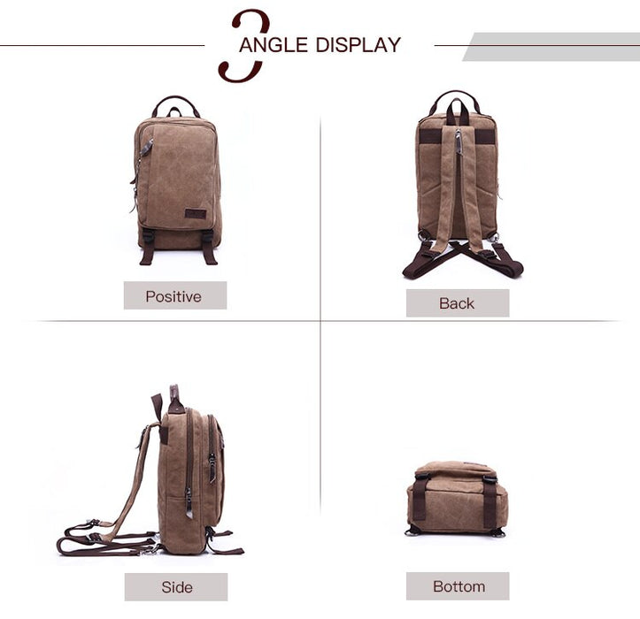 Small Vintage Canvas Sling Backpack