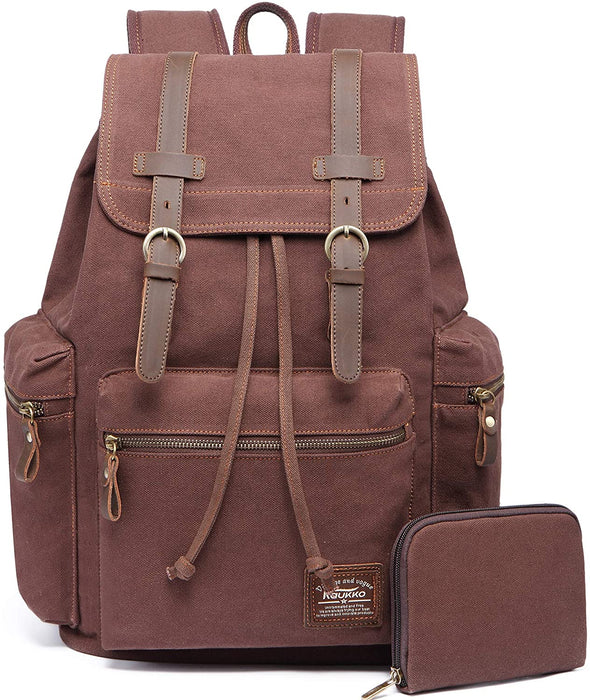 Vintage Canvas Travel Backpack for Men and Women