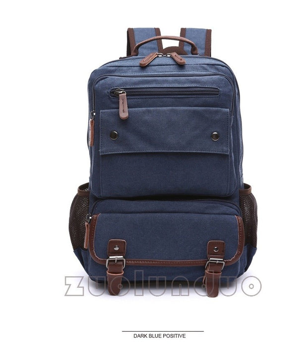 Vintage Style Canvas Travel Laptop Backpack