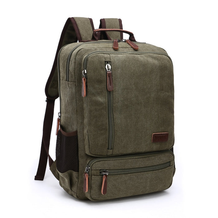 Vintage Canvas Backpack Men Laptop Travel Bag