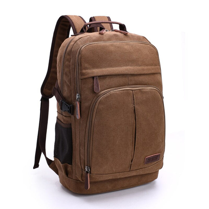 Vintage Style Canvas Laptop Backpack For Travel & Hiking