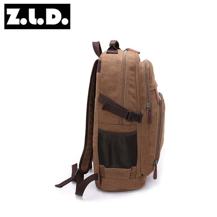 Vintage Style Canvas Laptop Backpack For Travel & Hiking