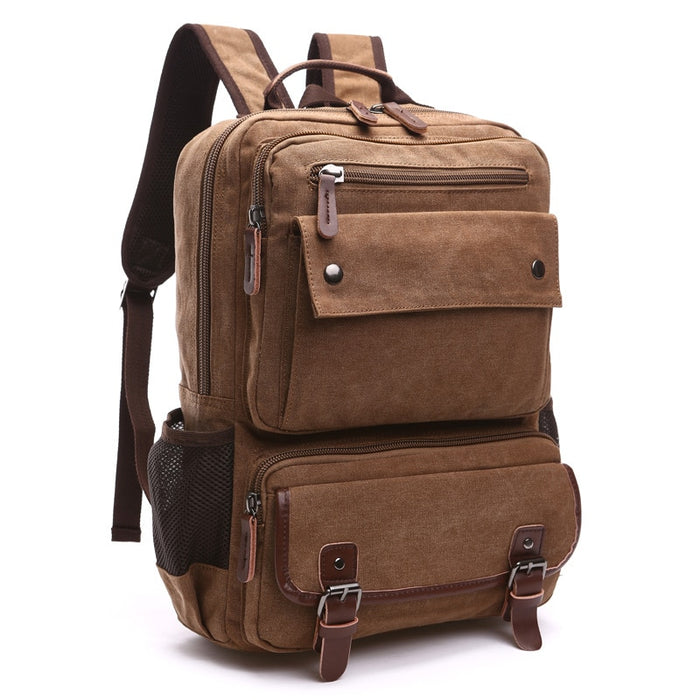 Vintage Style Canvas Travel Laptop Backpack