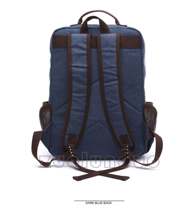 Vintage Style Canvas Travel Laptop Backpack