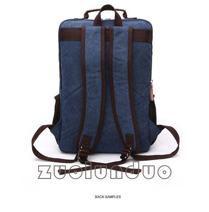 Vintage Canvas Backpack Men Laptop Travel Bag