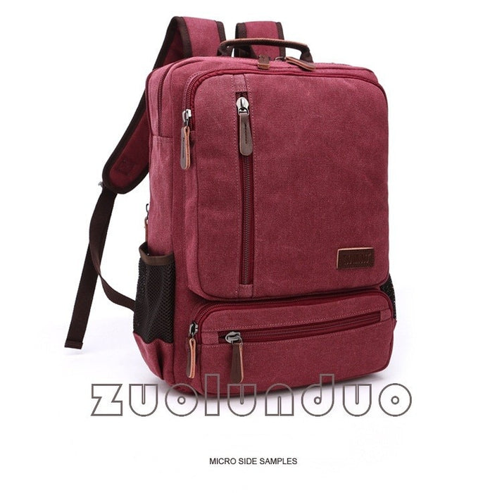 Vintage Canvas Backpack Men Laptop Travel Bag