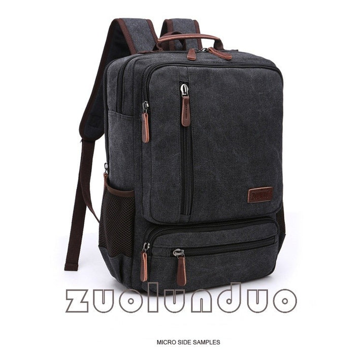 Vintage Canvas Backpack Men Laptop Travel Bag
