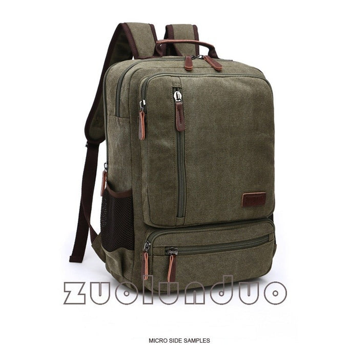 Vintage Canvas Backpack Men Laptop Travel Bag