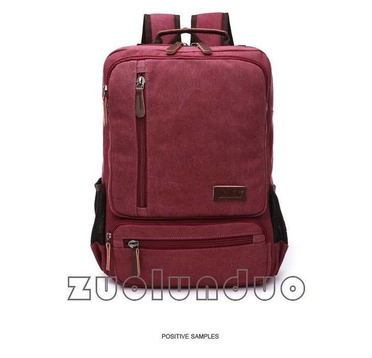 Vintage Canvas Backpack Men Laptop Travel Bag