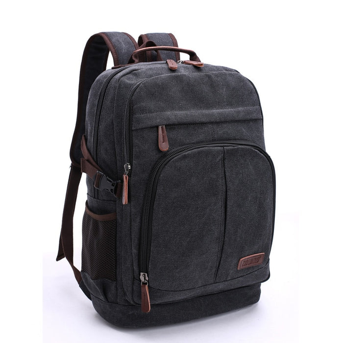 Vintage Style Canvas Laptop Backpack For Travel & Hiking