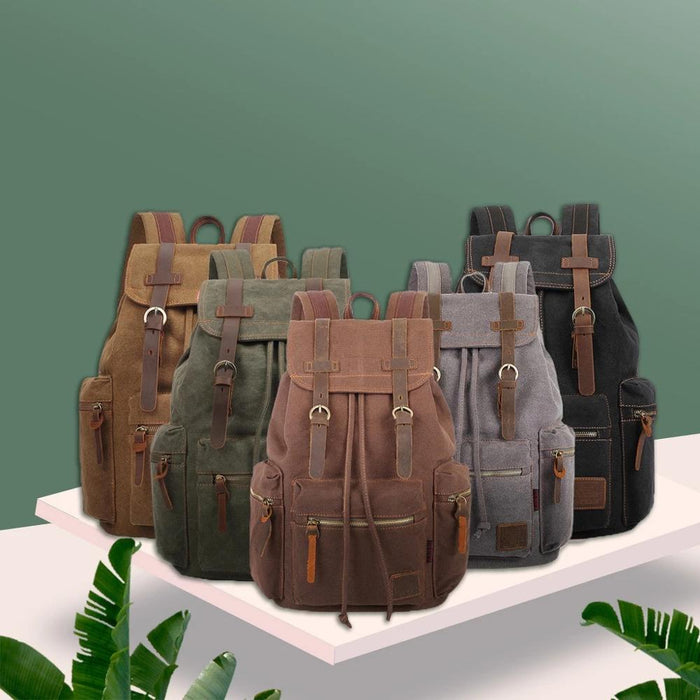 Vintage Canvas Travel Backpack for Men and Women