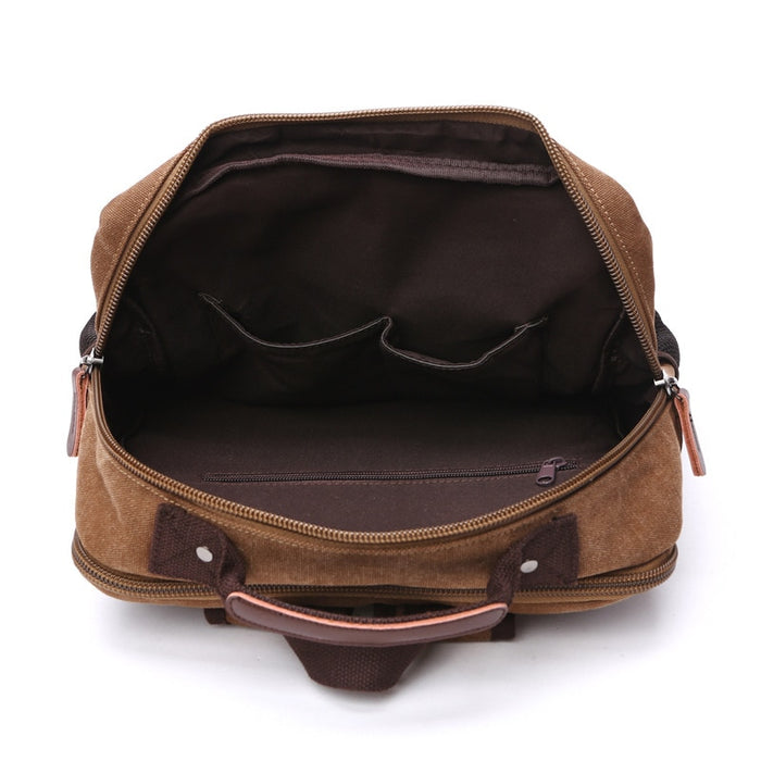 Vintage Canvas Backpack Men Laptop Travel Bag