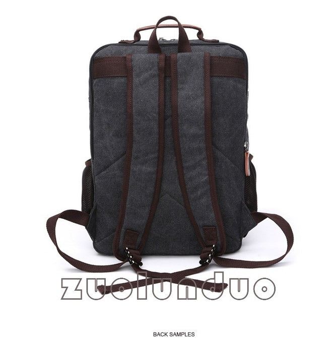 Vintage Canvas Backpack Men Laptop Travel Bag
