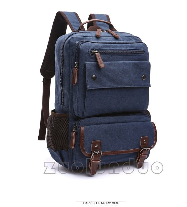 Vintage Style Canvas Travel Laptop Backpack