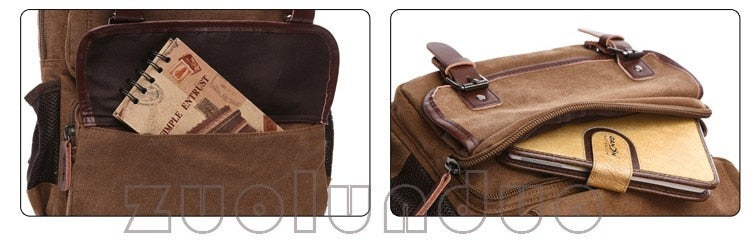 Vintage Style Canvas Travel Laptop Backpack