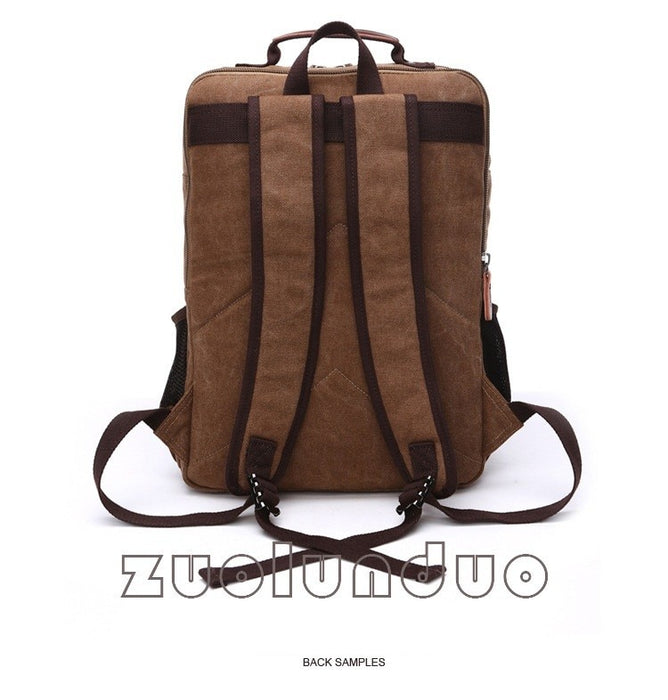 Vintage Canvas Backpack Men Laptop Travel Bag