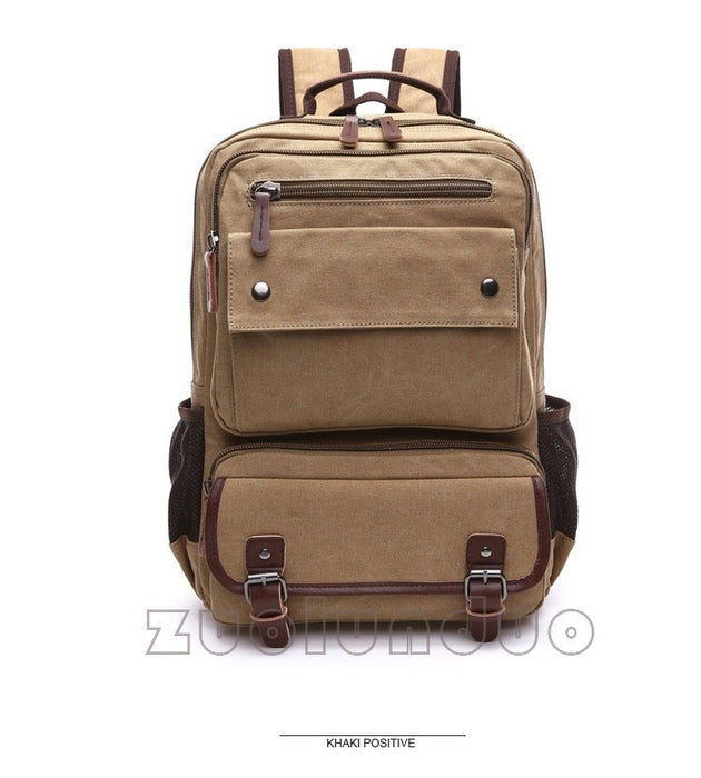 Vintage Style Canvas Travel Laptop Backpack