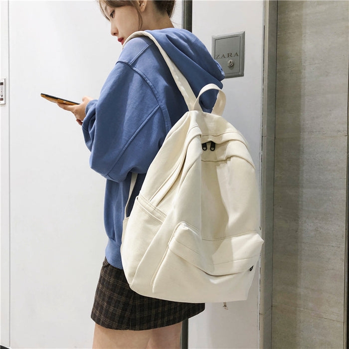 Simple Basic Canvas School Backpack