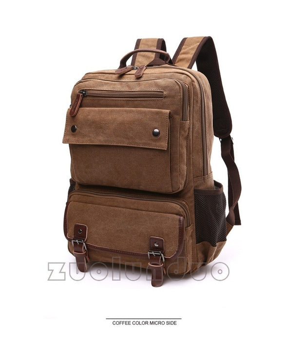 Vintage Style Canvas Travel Laptop Backpack