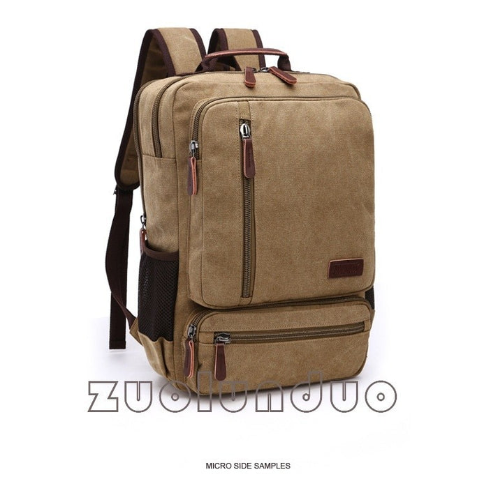 Vintage Canvas Backpack Men Laptop Travel Bag
