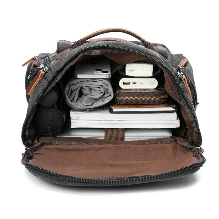 Large Vintage Canvas Laptop Backpack