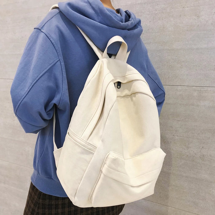 Simple Basic Canvas School Backpack