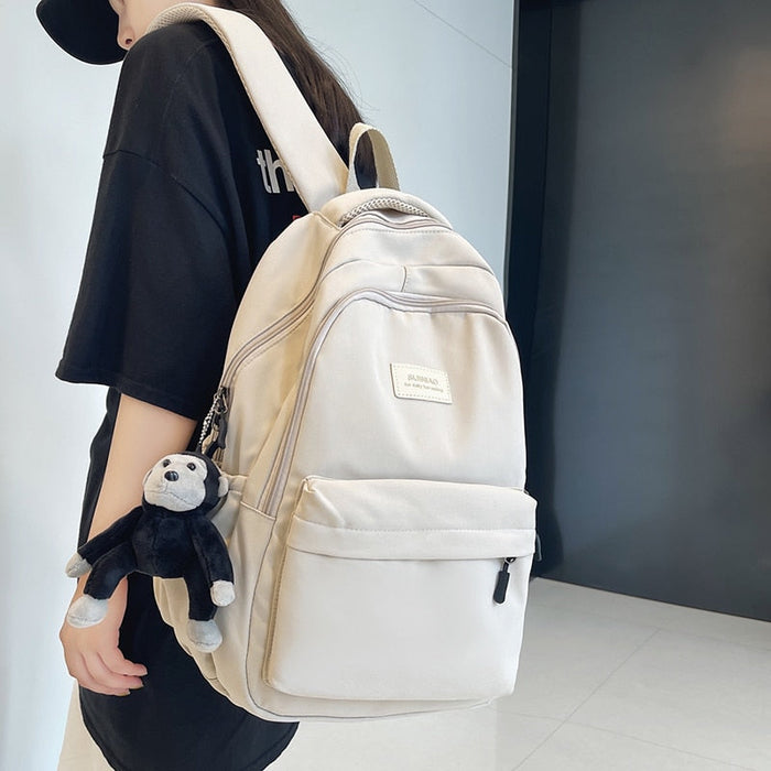 Korean Style Waterproof Nylon School Backpack