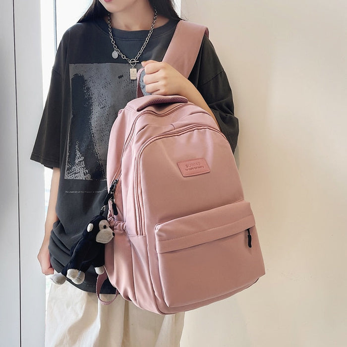 Korean Style Waterproof Nylon School Backpack