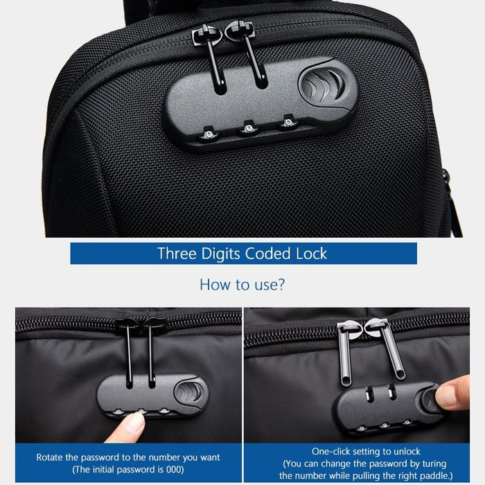 Waterproof Anti-theft Sling Backpack With USB Port