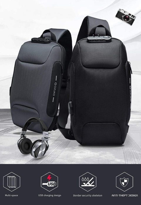 Waterproof Anti-theft Sling Backpack With USB Port