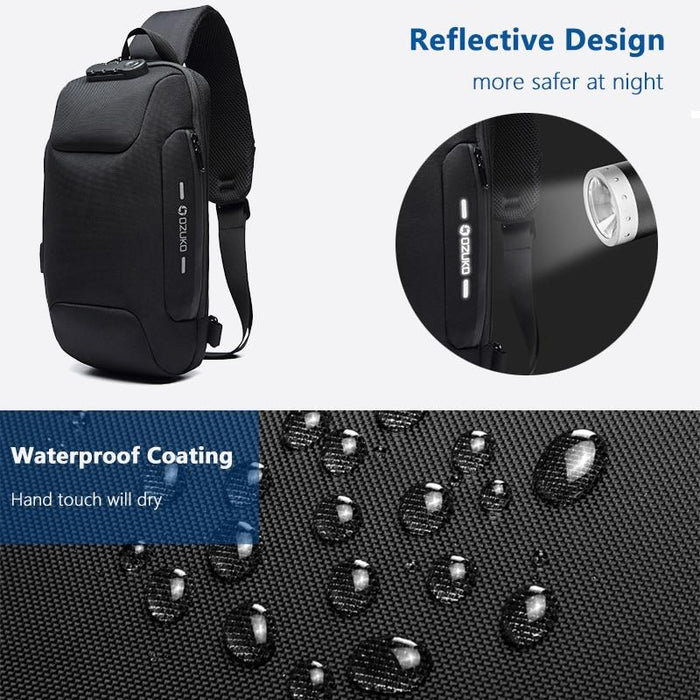 Waterproof Anti-theft Sling Backpack With USB Port
