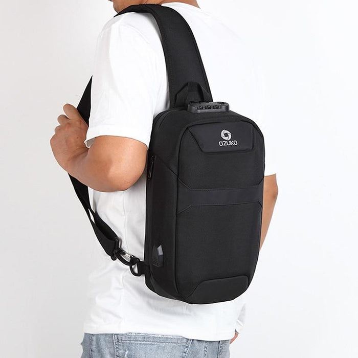 Anti-theft Crossbody Sling Backpack With USB Port