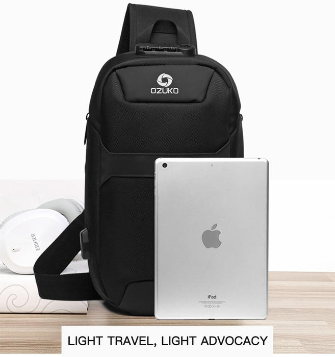 Anti-theft Crossbody Sling Backpack With USB Port