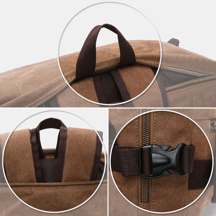Large Canvas Travel Backpack Vintage Duffle Bag