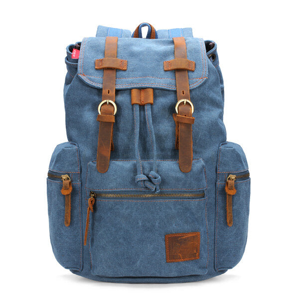 Large Vintage Canvas Travel Backpack Rucksack