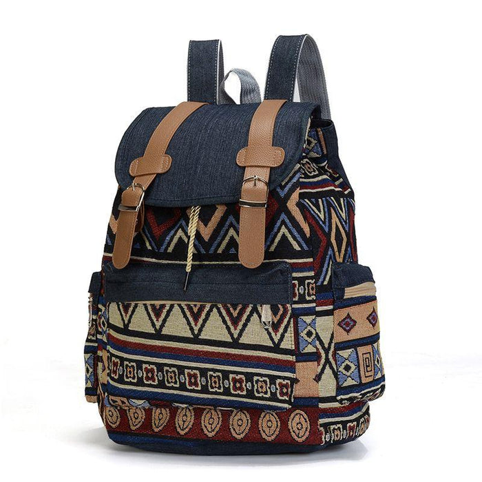 Small Bohemian Canvas School Backpack