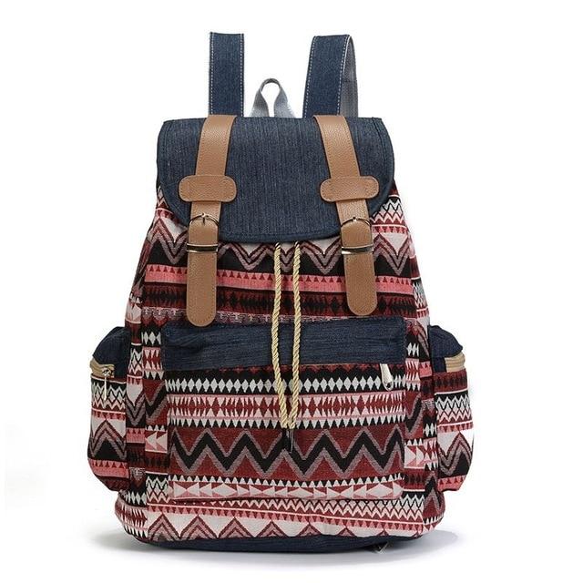 Small Bohemian Canvas School Backpack