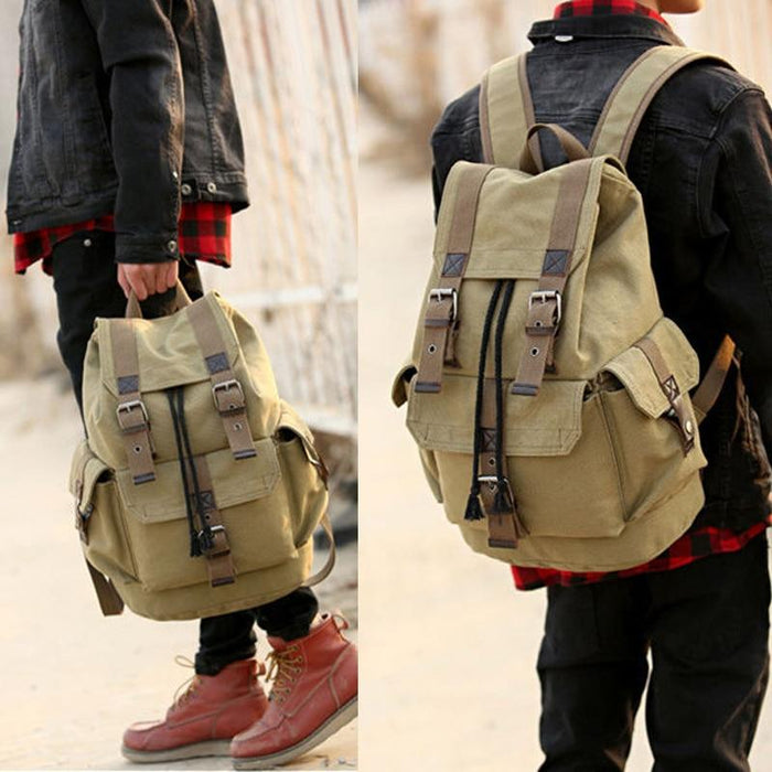 Vintage Canvas Camping Backpack Rucksack