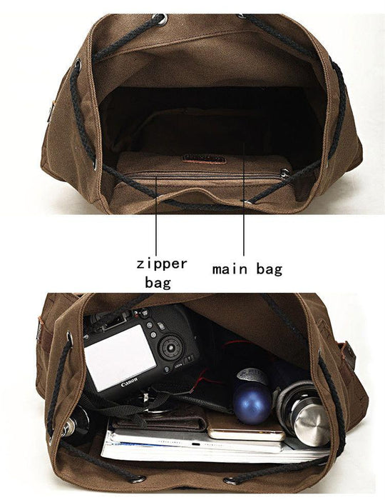 Vintage Canvas Camping Backpack Rucksack