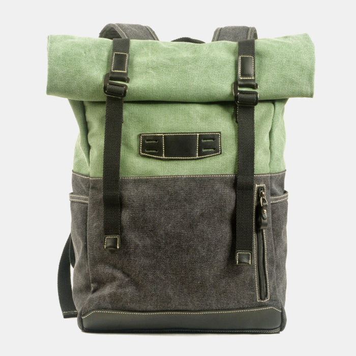 Vintage Waterproof Roll Top Canvas Backpack