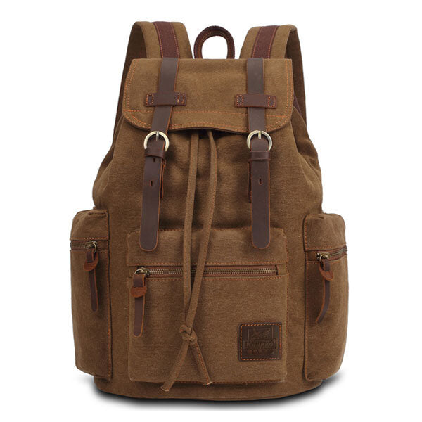 Large Vintage Canvas Travel Backpack Rucksack