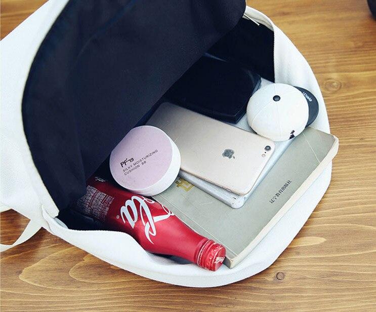 Simple Rose Embroidered Canvas Backpack