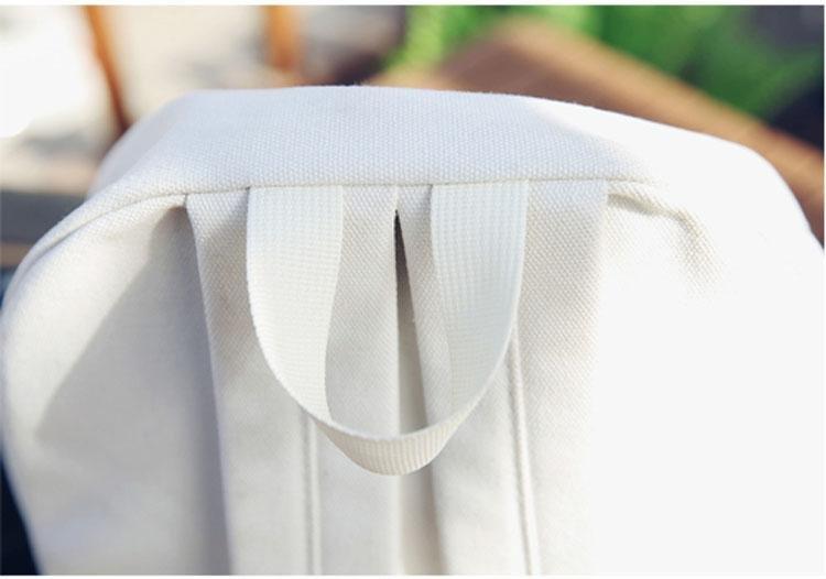 Simple Rose Embroidered Canvas Backpack